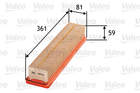 Luchtfilter Valeo 585056 Luchtfilter Valeo 585056