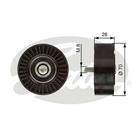 Geleiderol (poly) V-riem Gates t36247 Geleiderol (poly) V-riem Gates t36247